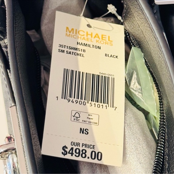 Michael Kors Hamilton Small Signature Logo Satchel Black Signature - Picture 9 of 9